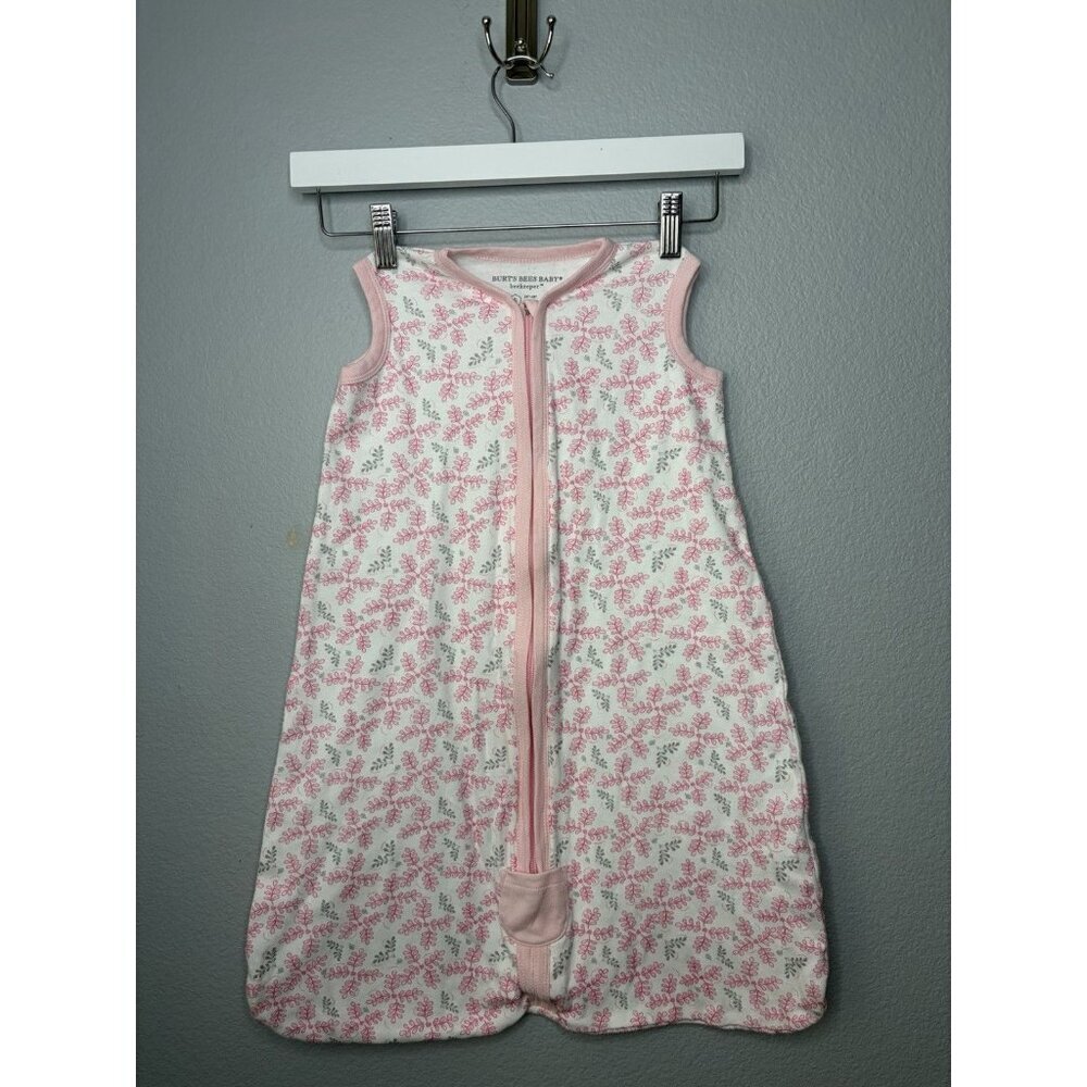 Burt’s Bees Baby Pink & White Floral Sleep Sack SMALL Bee Keeper 0-6 Month